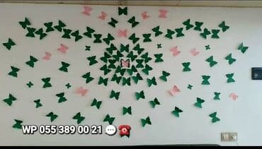 divar ucun dekor: Əlamətdar günlərinizə gözəlliklər qatın. Kəpənəklər dekoru - qapı — 8