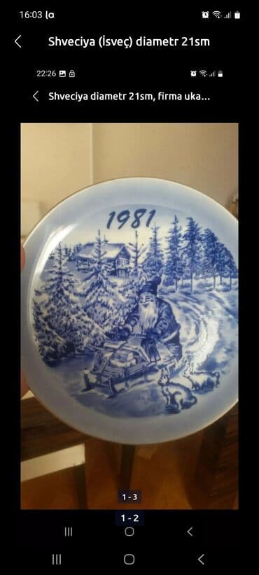 novruz xoncasi 2022: Diametr 21 sm. İsveçrə. Щвеция — 1