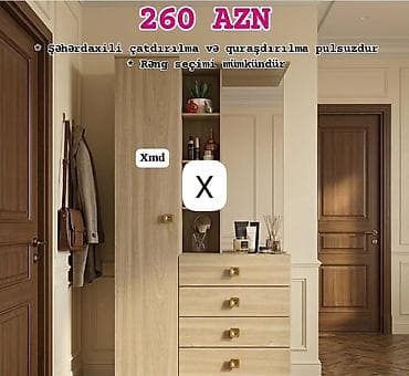 perla dolab: Dəhliz üçün dolab və komod dəsti - Qiymət: 260 AZN (şəkildə — 1
