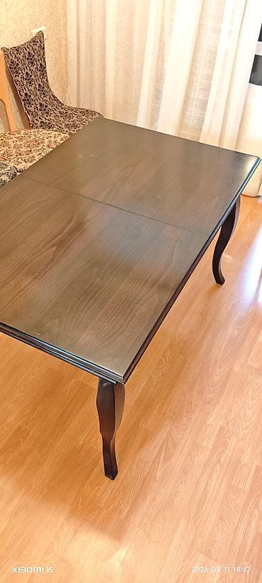 acılıb bağlanan stol: Qonaq masası, İşlənmiş, Açılan, Taxta, Dördbucaq masa — 4