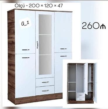 G_1 model paltar şkafı - Ölçü: 200 × 120 × 47 sm - Rəng və material