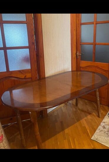 oval xalca: Qonaq masası, İşlənmiş, Açılan, Taxta, Oval masa — 1