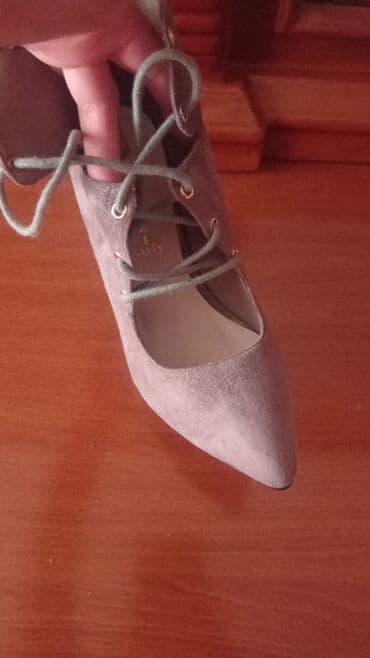 женские бежевые замшевые туфли: Туфли, Elle, Размер: 37, цвет - Серый, Новый — 2