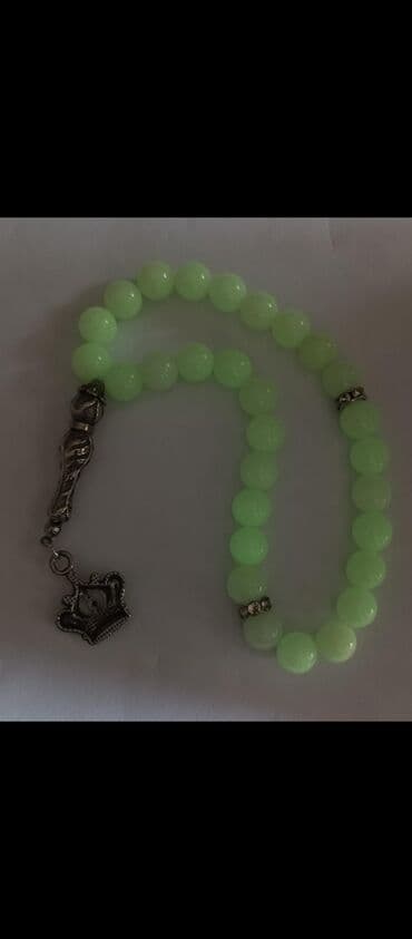 sümük təsbeh: Təbii daşlardan təsbeh satışı. 1ci fosfor axşam qaranlıqda işıq saçır — 1