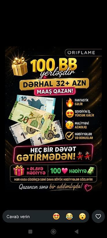 daye isi axdaram: Oriflame 100 BB proqramı – əlavə gəlir fürsəti - 100 BB yerləşdir və — 1