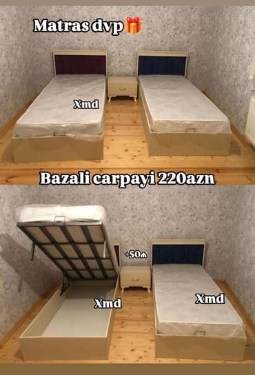 Yeni, Təknəfərlik çarpayı, Bazalı, Matras ilə, Siyirməsiz