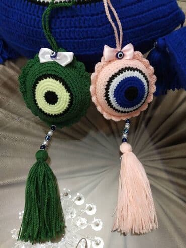 Süni güllər: Əl işi, nazar boncugu sifarişlə hazırlanır 5-12 sm ölçüdə . Həm evdə — 4