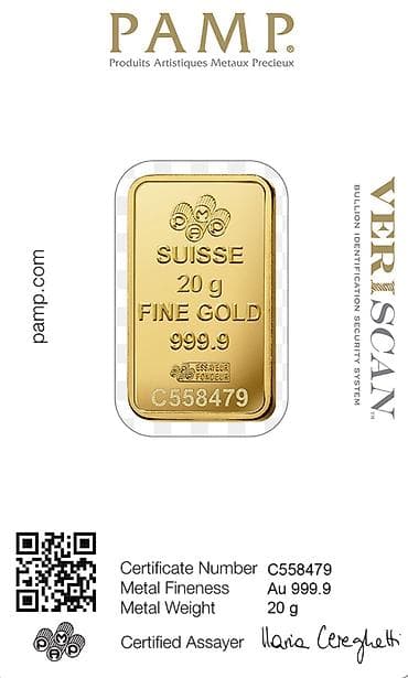 Ювелирные изделия: PAMP Suisse Fortuna qızıl külçəsi 20 qram sertifikatli 6500 alinib — 2