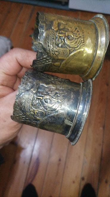 stekan sekilleri: 1 ədədi 30 azn Sovet dövrünə aid metal stəkanaltılar (podstakannik) — 4