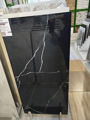 yer daşları: Məhsul: Qabartmalı keramika plitə – Spider Black - Ölçü: 600x1200 mm - — 1