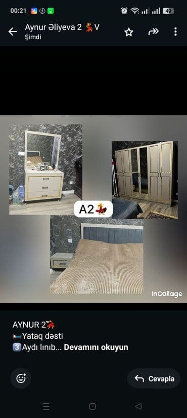 uwag carpayisi: AYNUR 2💃 🛏️Yataq dəsti 3️⃣Aydı lınıb ❌Sex malı deyil 🚨2 günə — 1