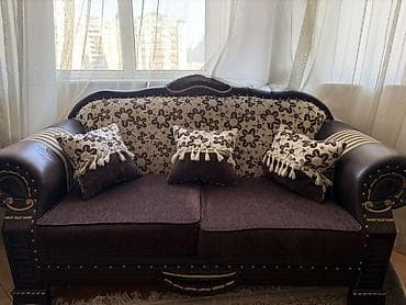 divan: Klassik üslubda 3 nəfərlik divan və 2 ədəd kreslo dəsti - Rəng və — 3