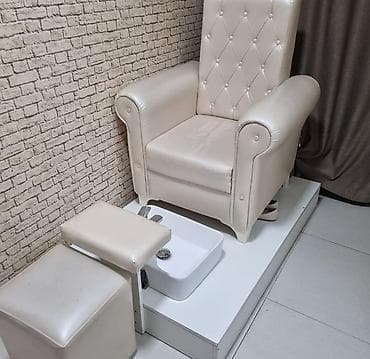 püste: Pedikür kreslosu satılır - Rəng: krem/bej - Yumşaq, rahat oturacaq və — 1