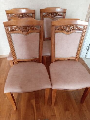 barı ağac var b: Mətbəx üçün, İşlənmiş, Qatlanmayan, rəng - Bej Stul — 1