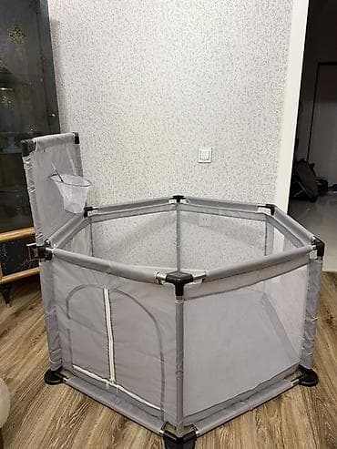 uşaq üçün manej: Uşaq oyun manjeri / playpen - Forma: altıbucaqlı - Rəng: boz - — 2