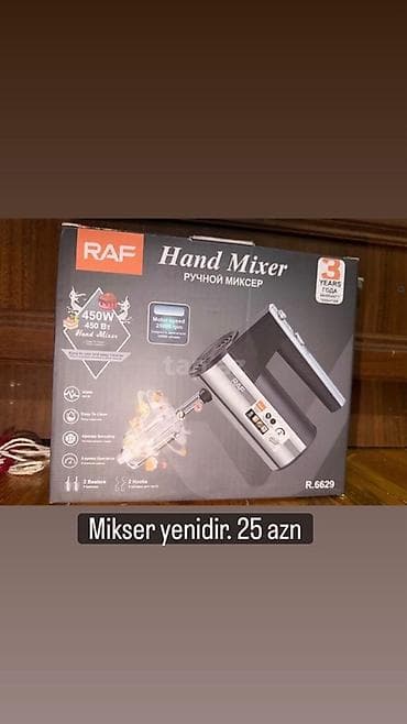 RAF Hand Mixer (R.6629) - Güc: 450W - Mühərrik sürəti: 25 000 rpm - 6 — 1
