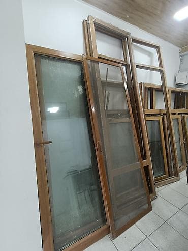 yumru pencere: PVC ağac rəngində pəncərə və qapı profilləri – şüşə və çərçivələrlə — 6