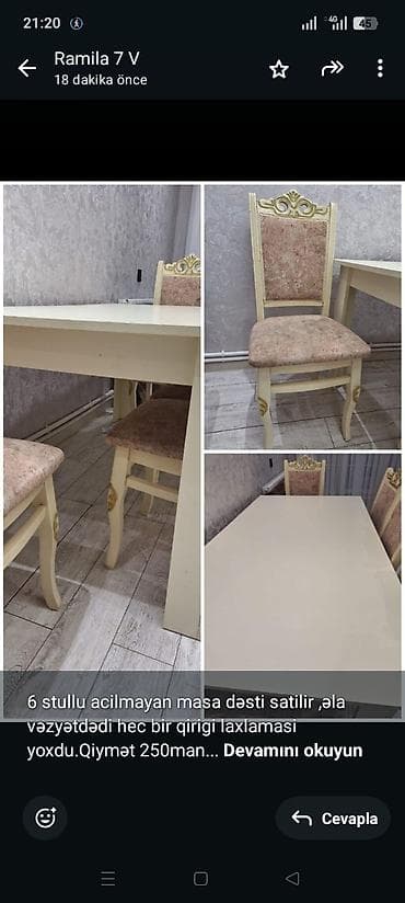6 stullu acilmayan masa dəsti satilirəla vəzyətdədi hec bir qirigi — 1