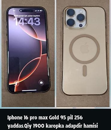 en ucuz apple macbook pro: IPhone 16 Pro Max, 256 GB, Qızılı, Face ID — 1
