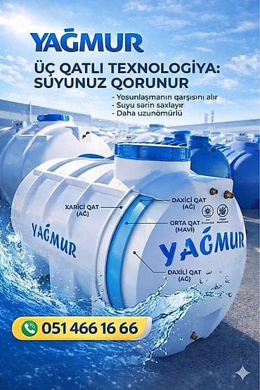 Bak, Plastik, 2000 l l, Yeni, Pulsuz çatdırılma