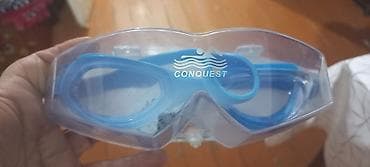 Маски, очки: CONQUEST üzgüçülük eynəyi - Rəng: mavi - Geniş panoramik linzalar – — 3