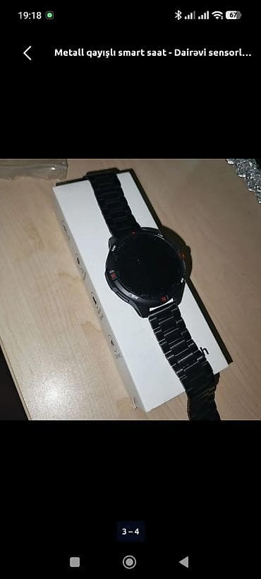 Elektronika: Metall qayışlı smart saat - Dairəvi sensorlu toxunma ekran - Metal — 2