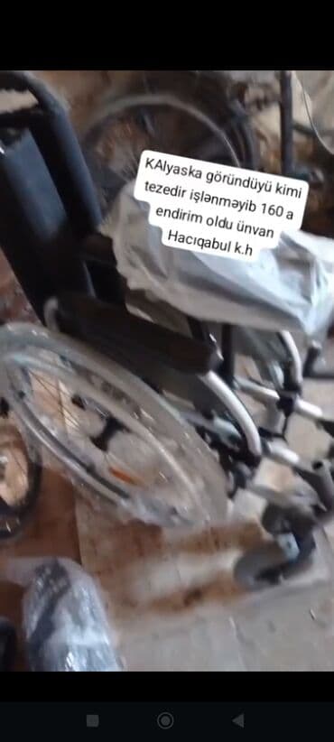 araba: Manual əlil arabası (kalyaska) - Yığılabilən metal karkas - Böyük — 1