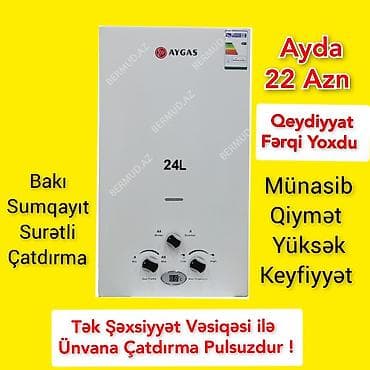 💢Kredit Tək Şəxsiyyət vəsiqəsi ilə Su qızdırıcılar pitminutkalar