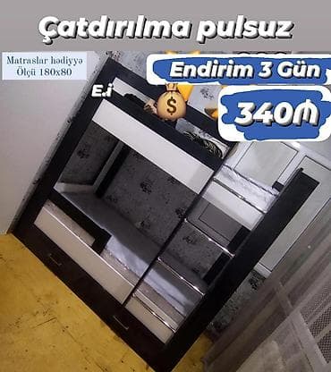 uşaq çarpayısı ikinci əl: Ikimərtəbəli çarpayı matras 🎁 — 1