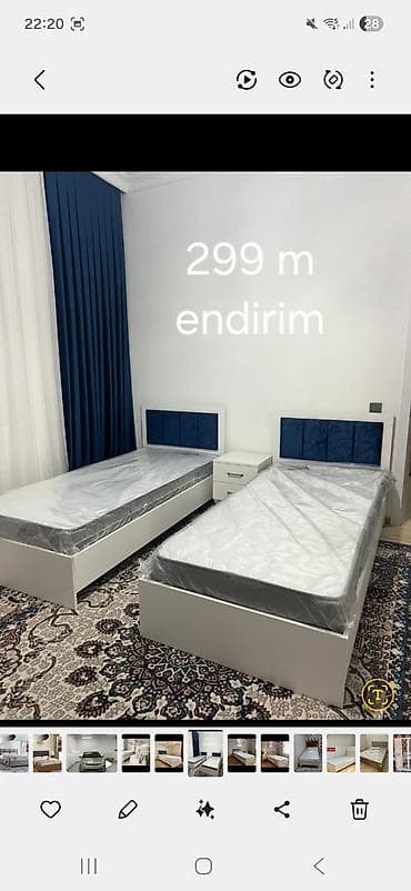 kreslo tek: Tək nəfərlik çarpayı və matras dəsti. Şəkillərdə yumşaq üzlüklü — 9