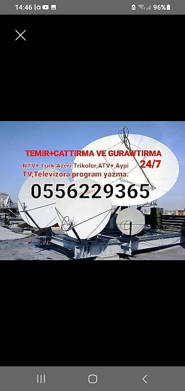 Peyk antenalarının quraşdırılması | Quraşdırılma, Təmir, Tənzimlənmə | Zəmanət lalafo.az -da Peyk antenalarının quraşdırılması | Quraşdırılma, Təmir, Tənzimlənmə | Zəmanət