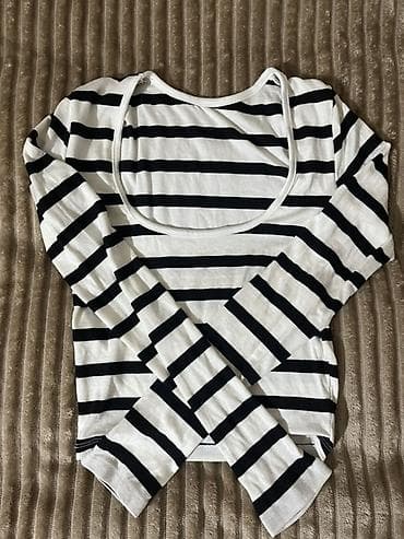 ağ koftalar: Zolaqlı uzunqollu köynək/bluz - Rəng: ağ üzərində qara eninə zolaqlar — 2