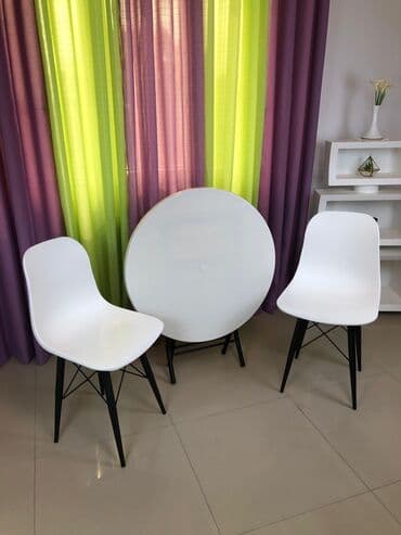 balkon ucun stol stullar: Mətbəx üçün, Yeni, Açılmayan, Kvadrat masa, 4 stul — 11