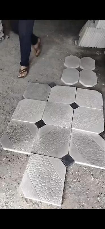 həyət bulaqları: Dekorativ səki daşları (beton piltələr) - Forma və naxış: Küncləri — 1