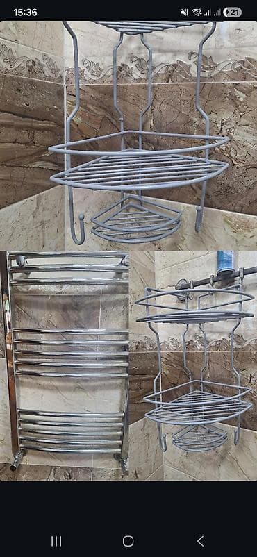 balaca pec: Hamam üçün metal aksesuarlar dəsti - Künc tipli 3 mərtəbəli — 1