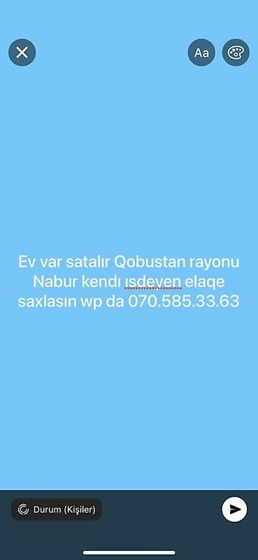 qara qarayev ev: Qobustan rayonu, Nabur kəndində ev satılır. - Məkan: Qobustan r. — 1