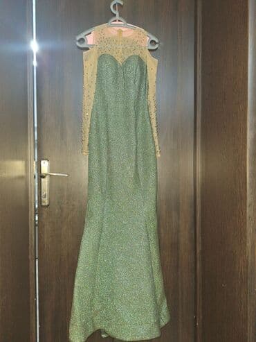 toxunma don: Zərif ziyafət/libas - Rəng: yaşıl parıltılı əsas, bədən rəngli tüllə — 4