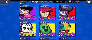 gitara aksesuar: Brawl Stars hesabı – yüksək səviyyəli, tam kolleksiya - Kupa yolu: 59 — 3