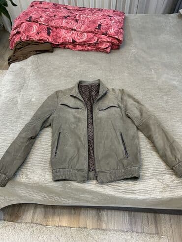 bomber kişi gödəkçəsi: Kurtka, Zamşa, Payız, 7XL — 5