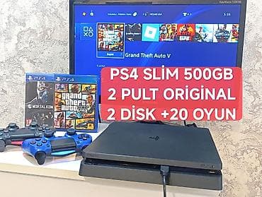 Şəkildəki PS4 slim 500gb az işlənmiş-təzə kimi +2 pult+ 2disk +20 oyun at lalafo.az Şəkildəki PS4 slim 500gb az işlənmiş-təzə kimi +2 pult+ 2disk +20 oyun