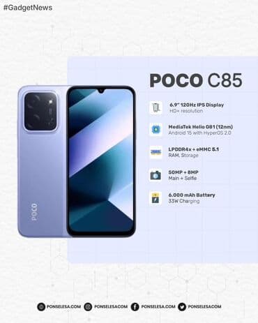телефон fly nano 2: Poco C75, 256 ГБ, цвет - Фиолетовый — 2