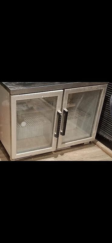 витринный холодильник цена: İki qapılı şüşə vitrinli soyuducu tezgah - Material: paslanmayan — 1