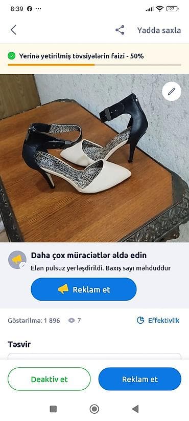 Qadın yüksək daban ayaqqabı - Model: İki rəngli (ağ burun hissəsi — 1