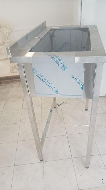 Оборудование для мойки: Paslanmayan poladdan hazırlanmış sənaye tipi birgözlü yuyucu lavabо — 2