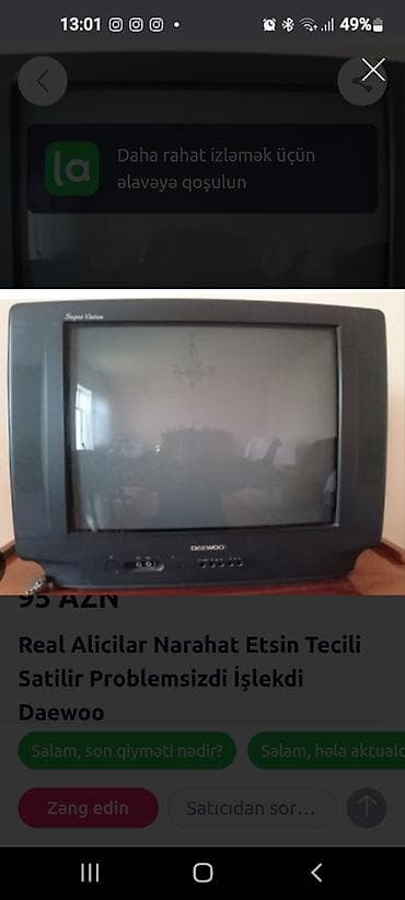 televizo: Цветной тв .Дайву .в рабочим сост .yaxsi işlek rengli tv 40m.Vatspa — 1