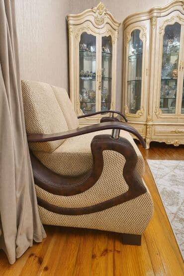 диван на дачу: Мини-диван, Б/у, Нераскладной, Без подьемного механизма, Ткань, Нет доставки — 3