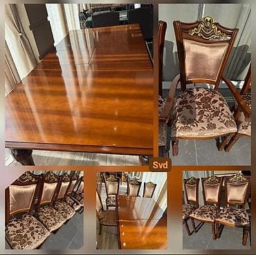 SevdaMasa desti 8 klassik stulla Turkiye istehsali Oyma detalli temiz lalafo.az -da SevdaMasa desti 8 klassik stulla Turkiye istehsali Oyma detalli temiz