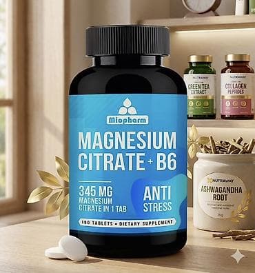 Vitaminlər və BAƏ: Magnesium Citrate + B6 (345mg) – 180 tablet Gərgin iş rejimi — 1