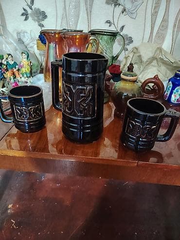 Çay dəsti, rəng - Qara, Keramika, 3 nəfərlik — 1