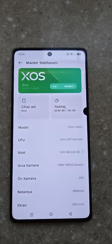 still cool android: Infinix Hot 40, 256 GB, rəng - Qara, Sensor — 4